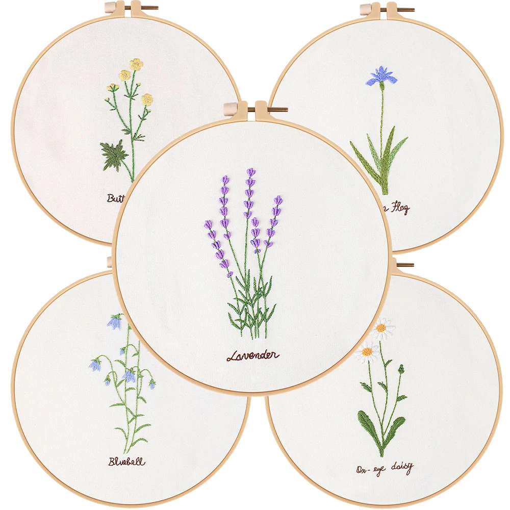 Beginners Embroidery Garden Flowers Kits