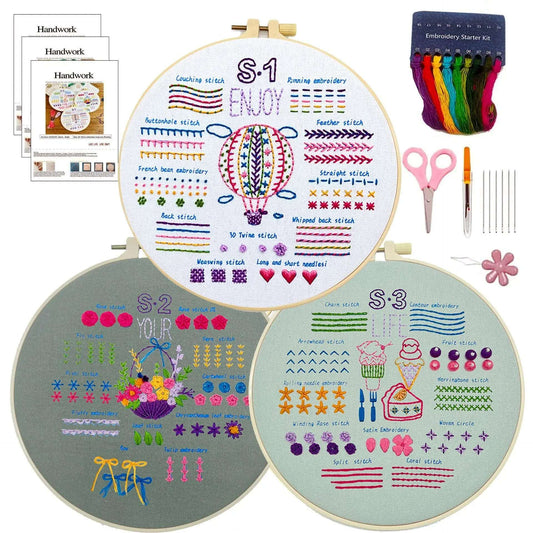 Learn Different Stitches Embroidery kit for Beginners Embroidery kit Beginners Adults Learn Different Stitches DIY Kits Includes Stamped Flower Pattern Color Threads Tools Embroidery kit Embroidery Kits