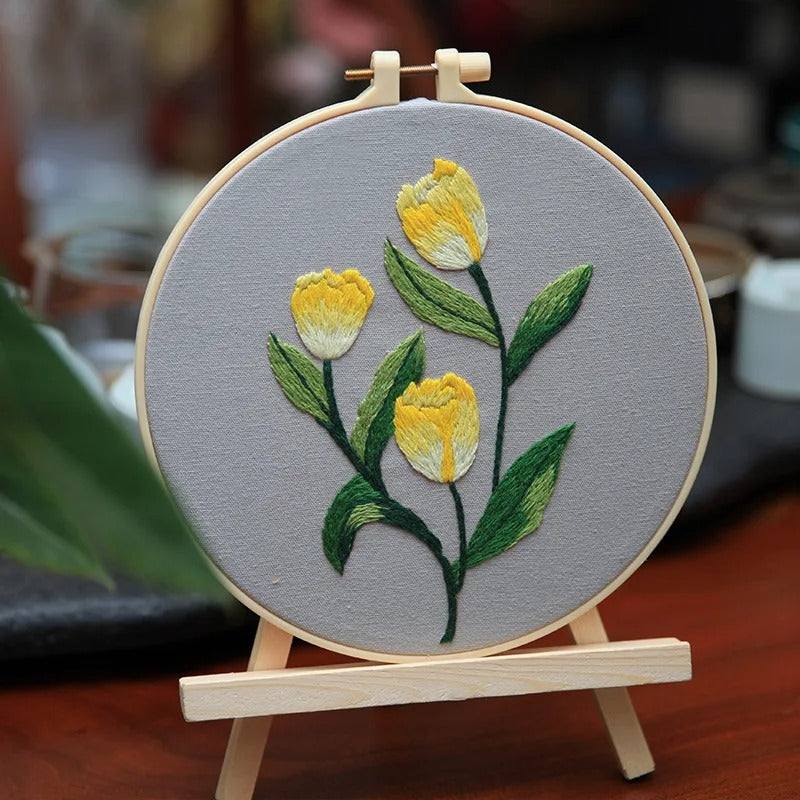 Vibrant Flower Embroidery Kits