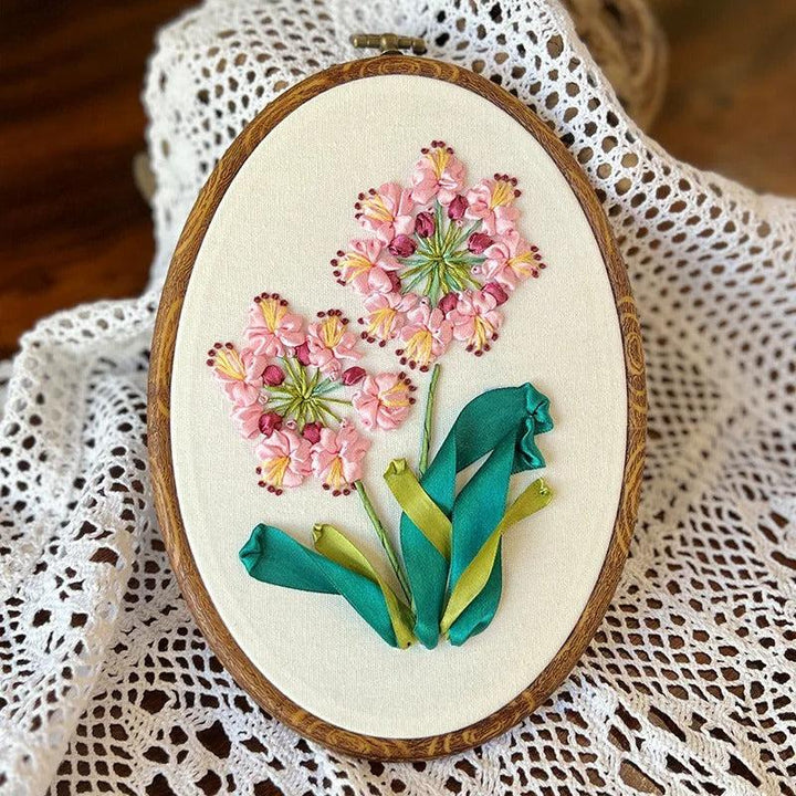 Silk Ribbon Embroidery Kits with Oval Frames