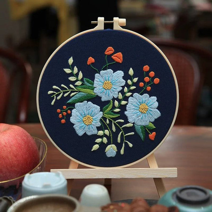 Vibrant Flower Embroidery Kits