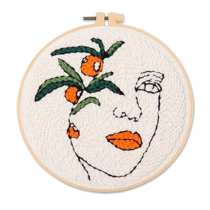 Modern Woman and Orange Punch Needle Kit