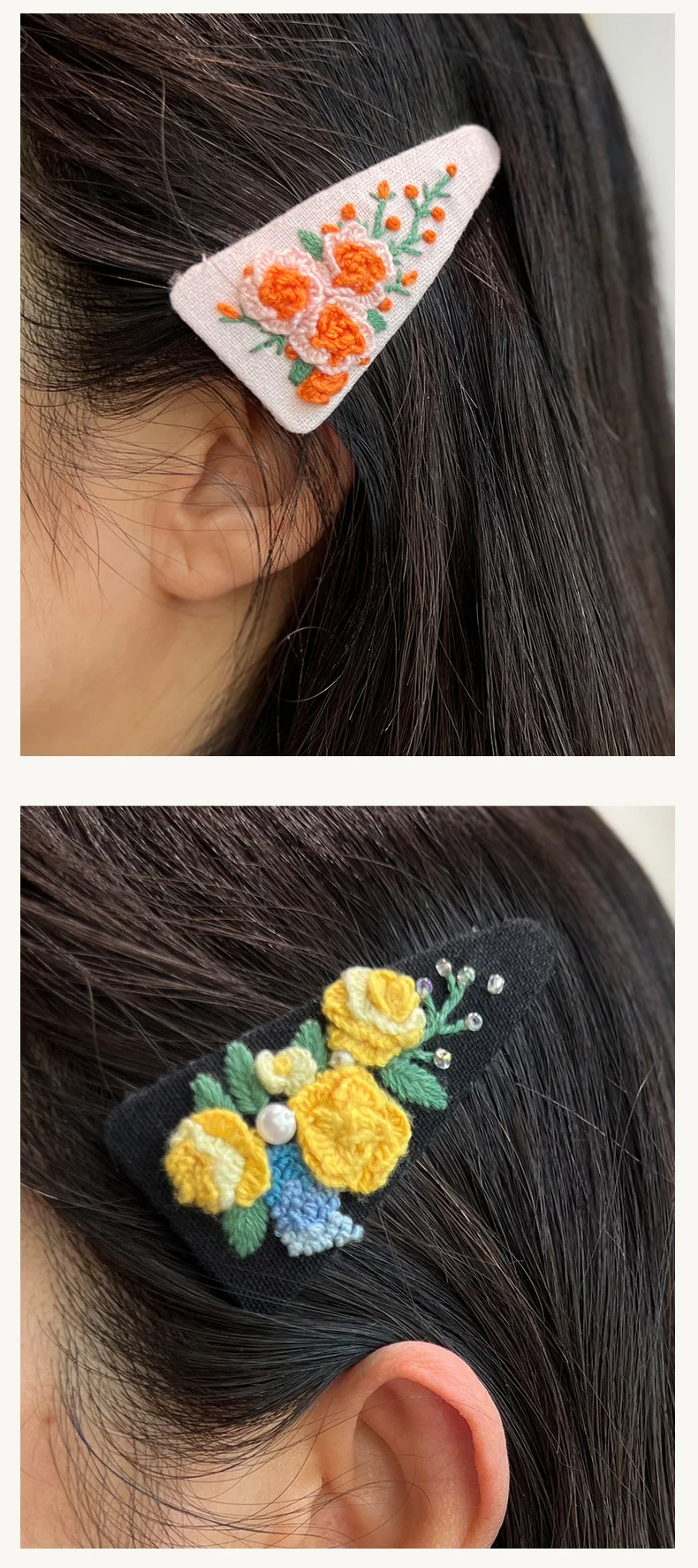 Embroidery Hair Clip Kits