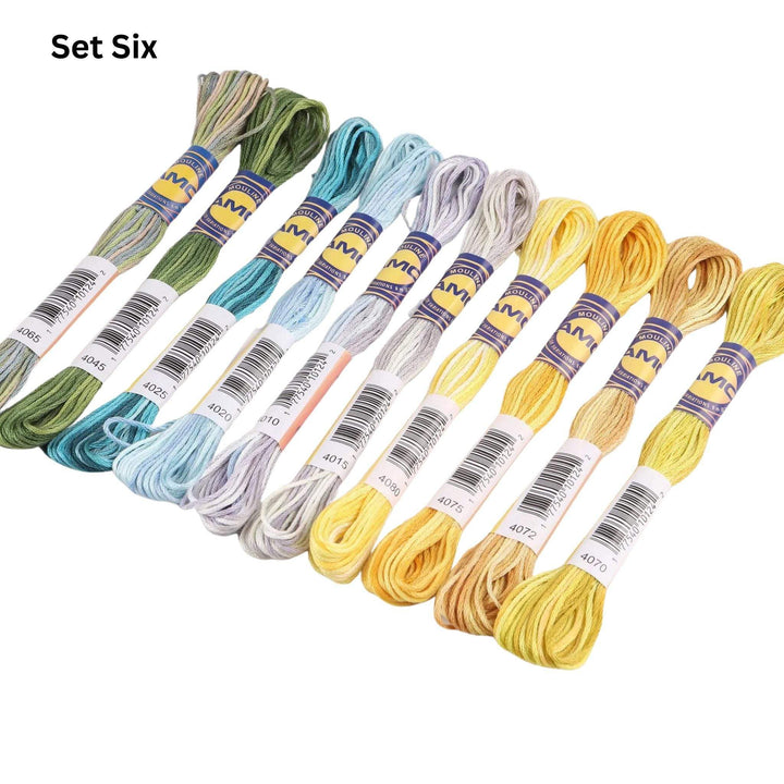 Variegated Thread 10 Piece Egyptian Cotton Embroidery Thread 10 Piece Egyptian Cotton Skeins Mercerized Floss 8 Meters DMC Mouline Variation Cross Stitch Thread Skeins