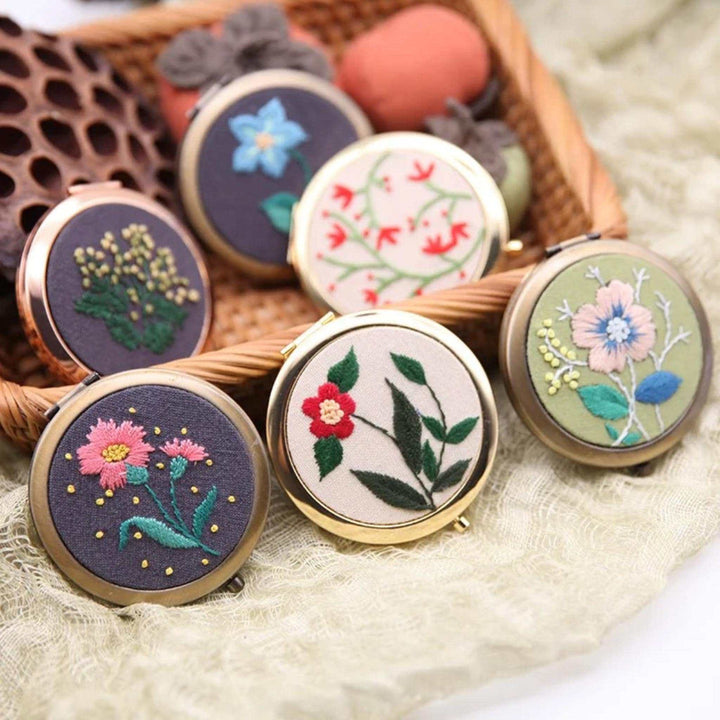 Hand Embroidery Compact Mirror Kits