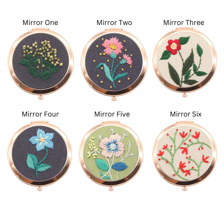 Hand Embroidery Compact Mirror Kits