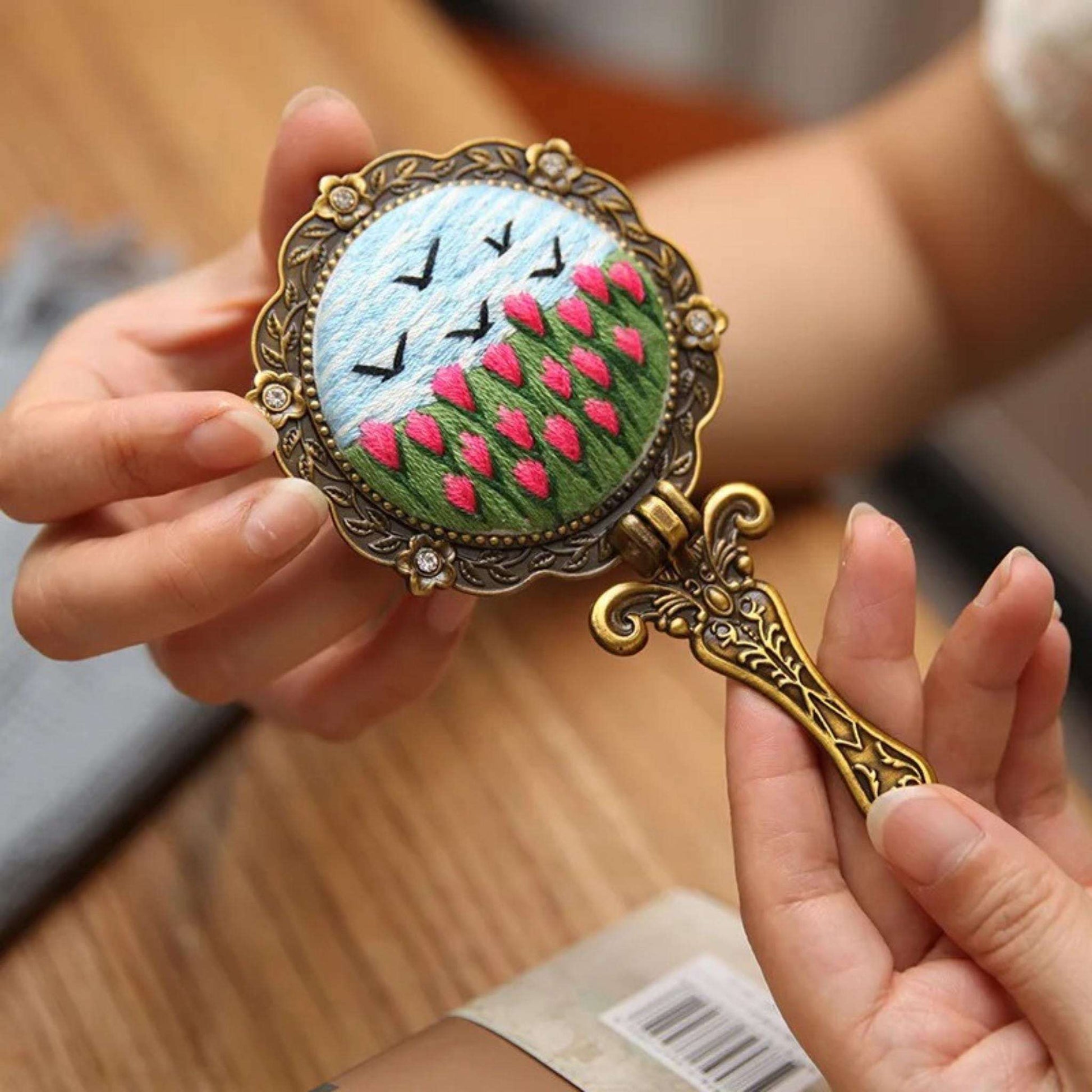 Hand Mirror Embroidery Kits