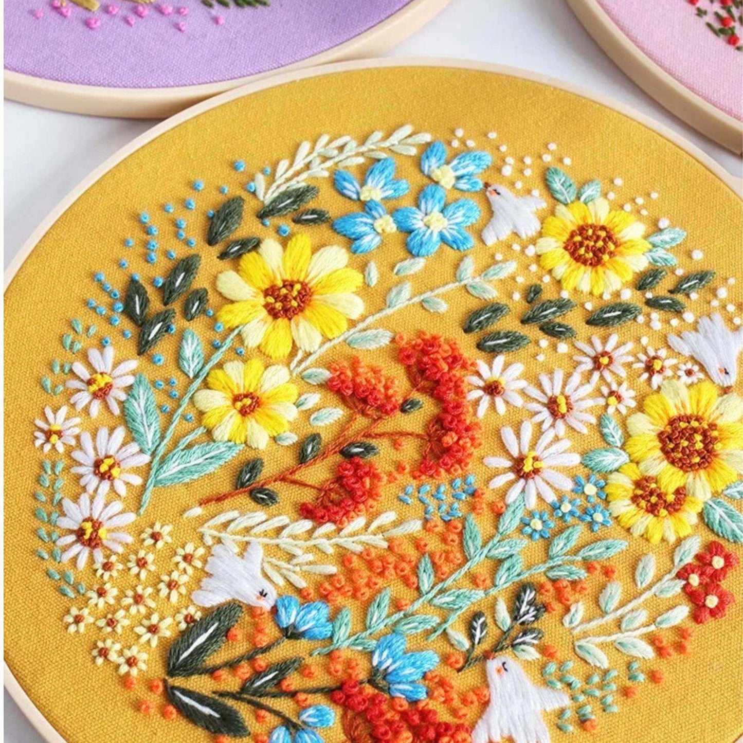 Doodle Flower Embroidery Kits