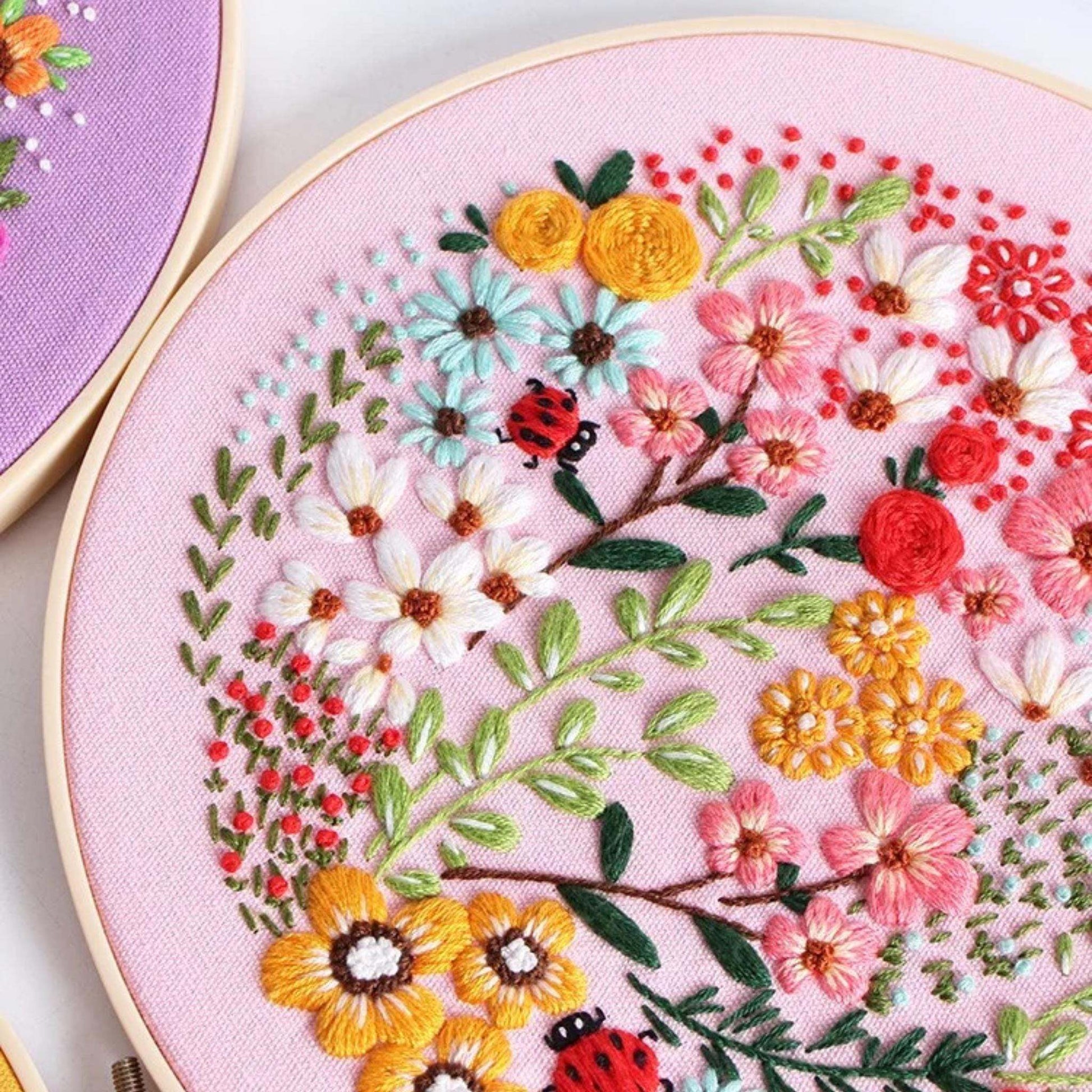 Doodle Flower Embroidery Kits