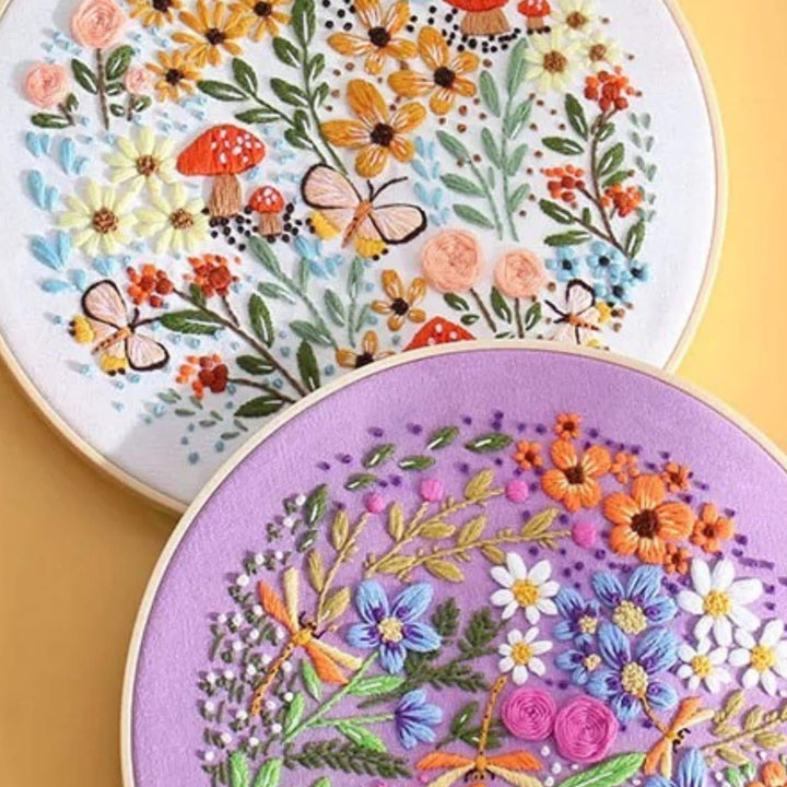 Doodle Flower Embroidery Kits