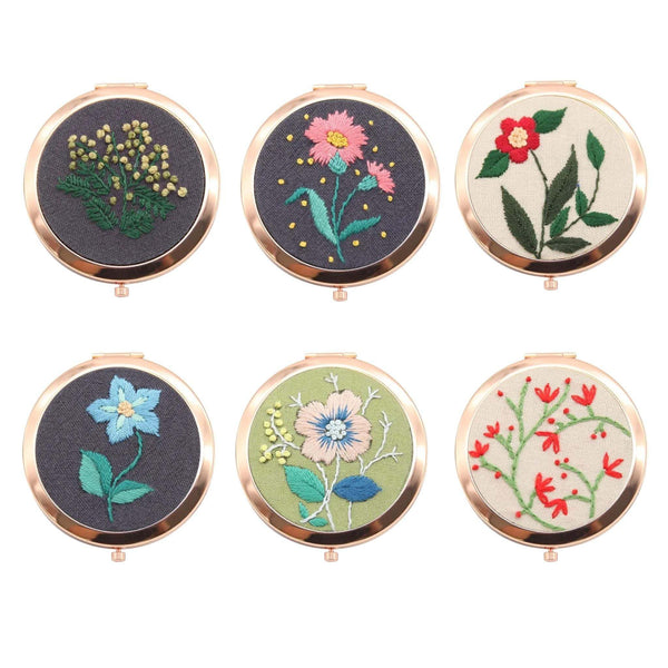 Hand Embroidery Compact Mirror Kits