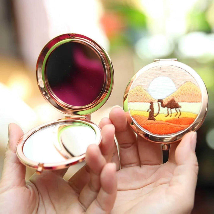 Compact Handbag Mirror Embroidery Kits