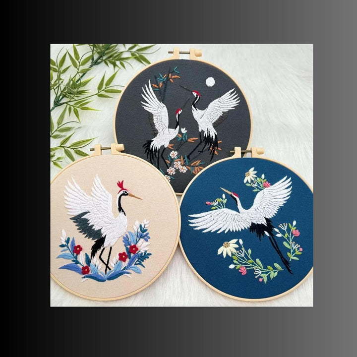 Flying Cranes Embroidery Kits