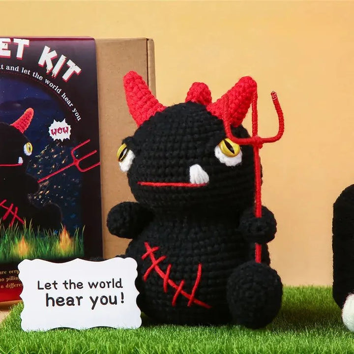 devil dragon amigurumi kit halloween crochet kit