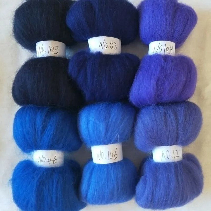 Blue Tones 70s Australian Merino wool for needle felting