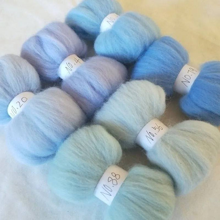 Blue Tones 70s Australian Merino wool for needle felting