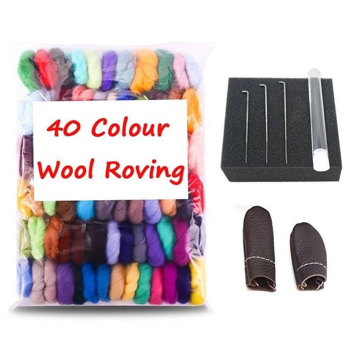 Merino Wool Needle Felting Wool Set 16-24-40 colour sets