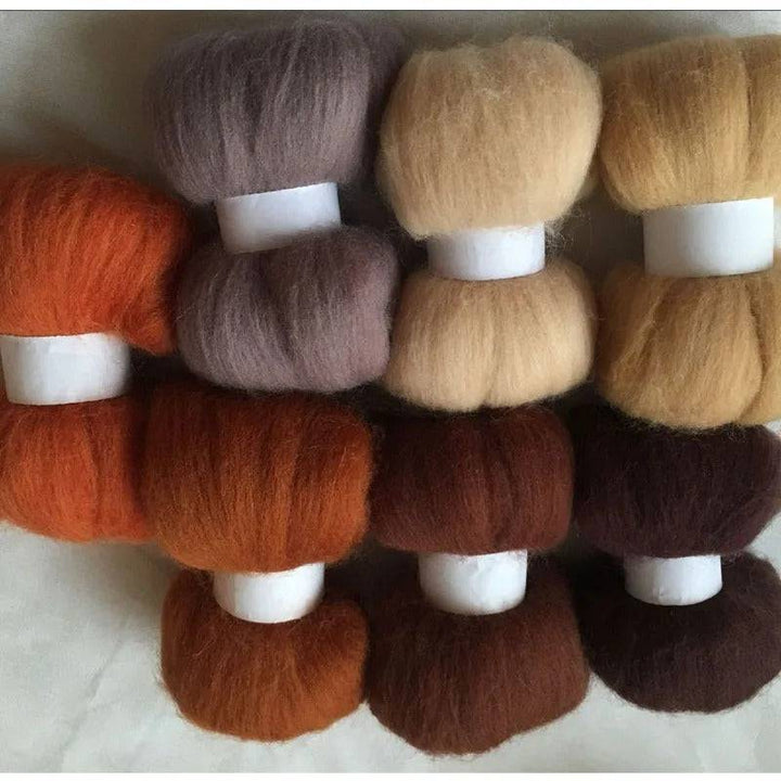 Brown Tones 70s Australian Merino wool for needle felting