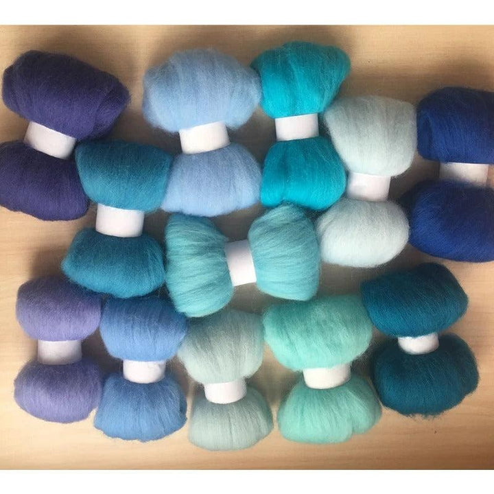 Blue Tones 70s Australian Merino wool for needle felting