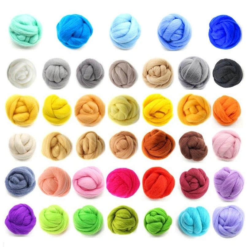 Merino Wool Needle Felting Wool Set 16-24-40 colour sets