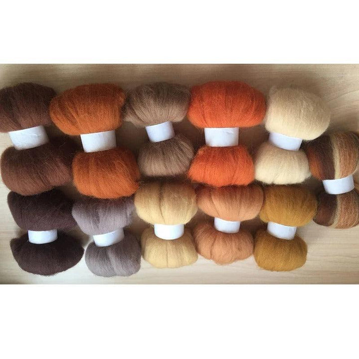 Brown Tones 70s Australian Merino wool for needle felting