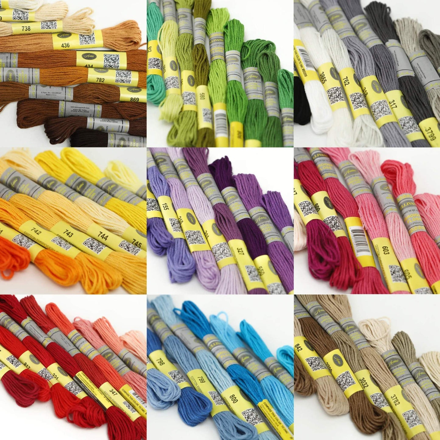 100 Egyptian Cotton Skeins 8m 6 Strands DMC Color Range