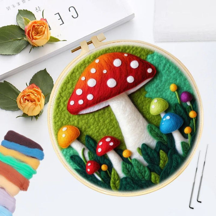 2D Magic Mushroom Needle Felting Kits