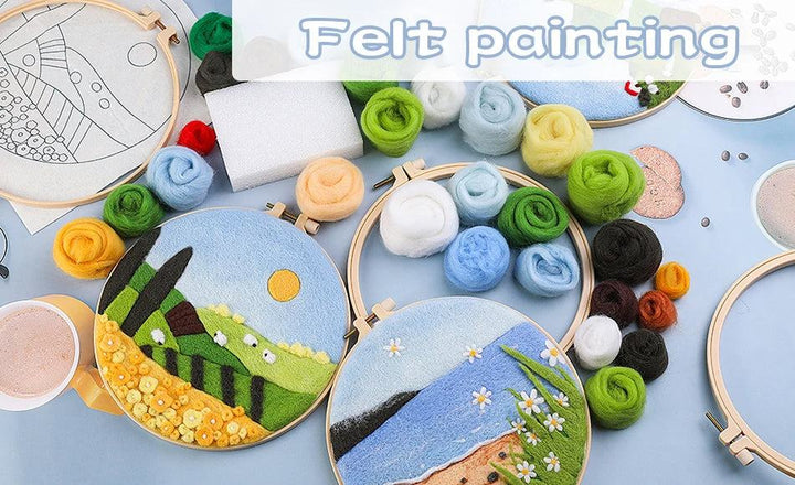 2D Trees Needle Felting Kits2D Green Plants Needle Felting Kits