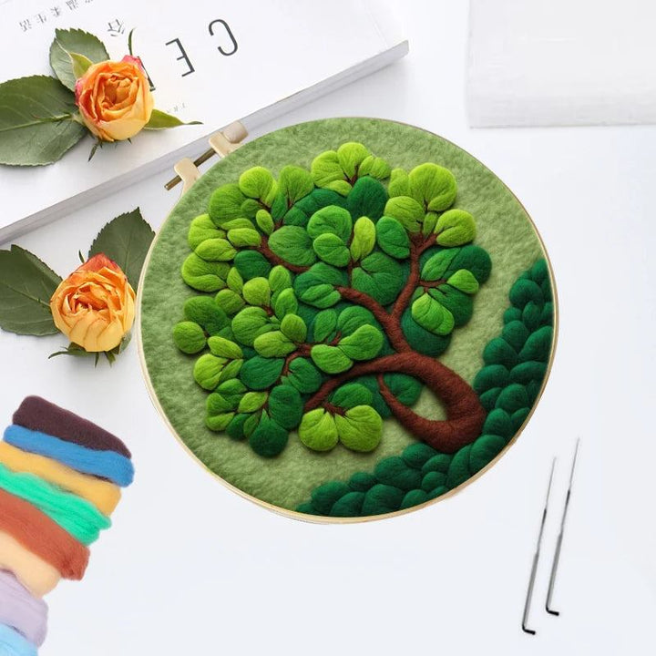 2D Trees Needle Felting Kits2D Green Plants Needle Felting Kits