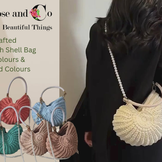 Nautilus shell crochet bags