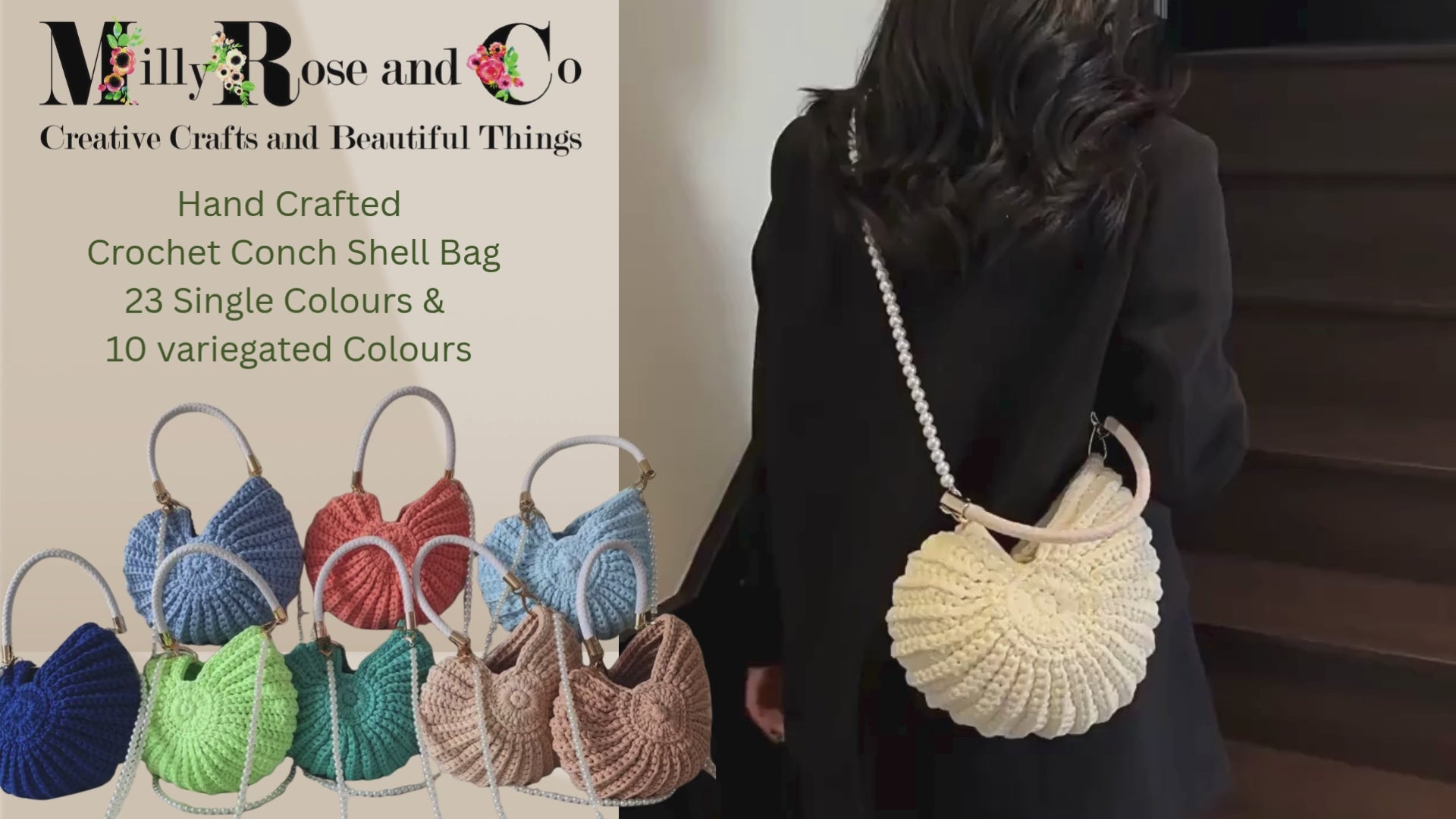 Nautilus shell crochet bags