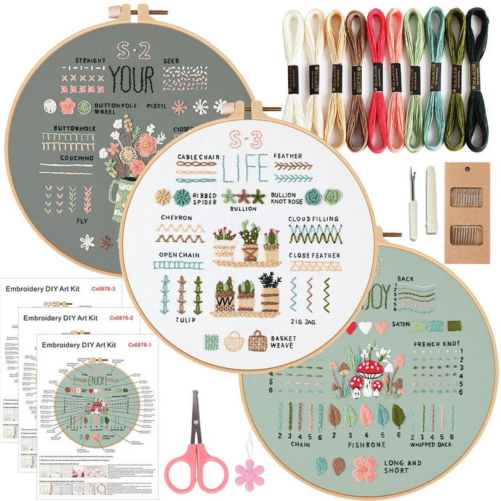 Learn Different Stitches Embroidery kit for Beginners