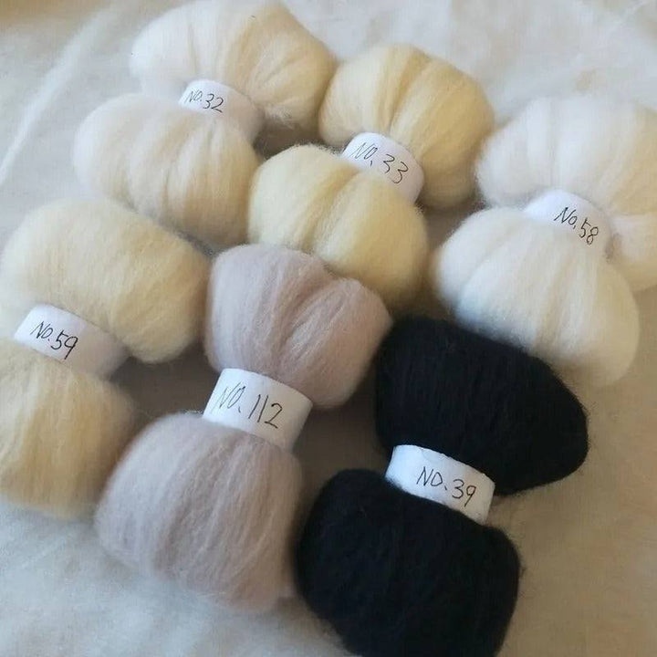 Monochrome Tones 70s Australian Merino wool for needle felting