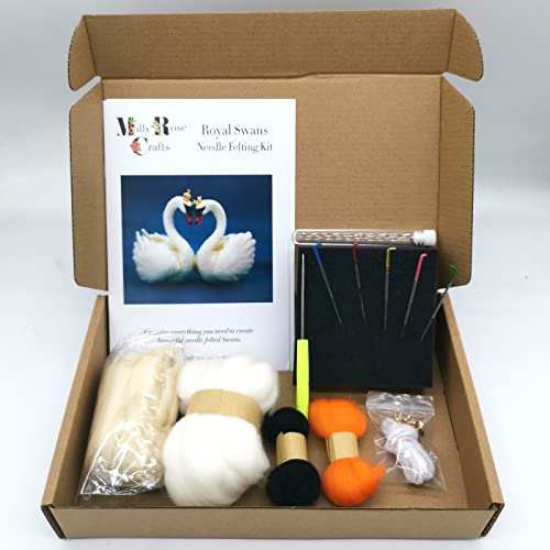 White Swans Needle Felting Kit